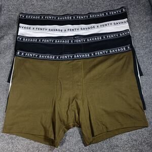 Savage X Fenty Boxer Briefs Men Size 4XL 4 Pack Black Green White Cotton Stretch